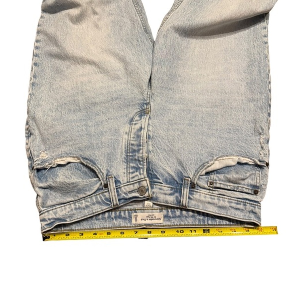 Abercrombie & Fitch Curve Love 90s Low Rise Baggy Jeans Light Wash Denim Size 30 - Picture 6 of 11